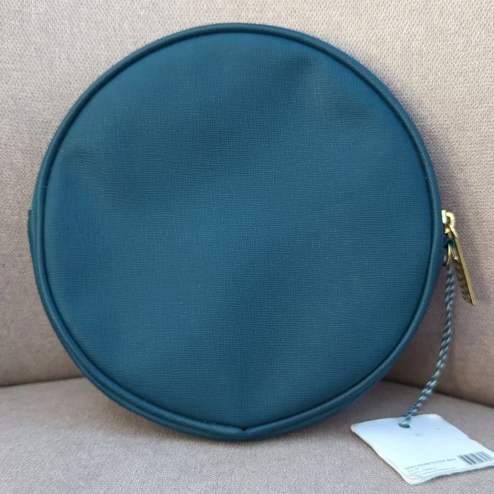 Ulta Tartan + Twine Navy Blue Round Clutch NWT